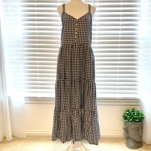 Adorable Navy Blue & White Gingham Dress.  Size Large
